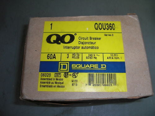 SQUARE D 60 AMP CIRCUIT BREAKER QOU360 NEW*