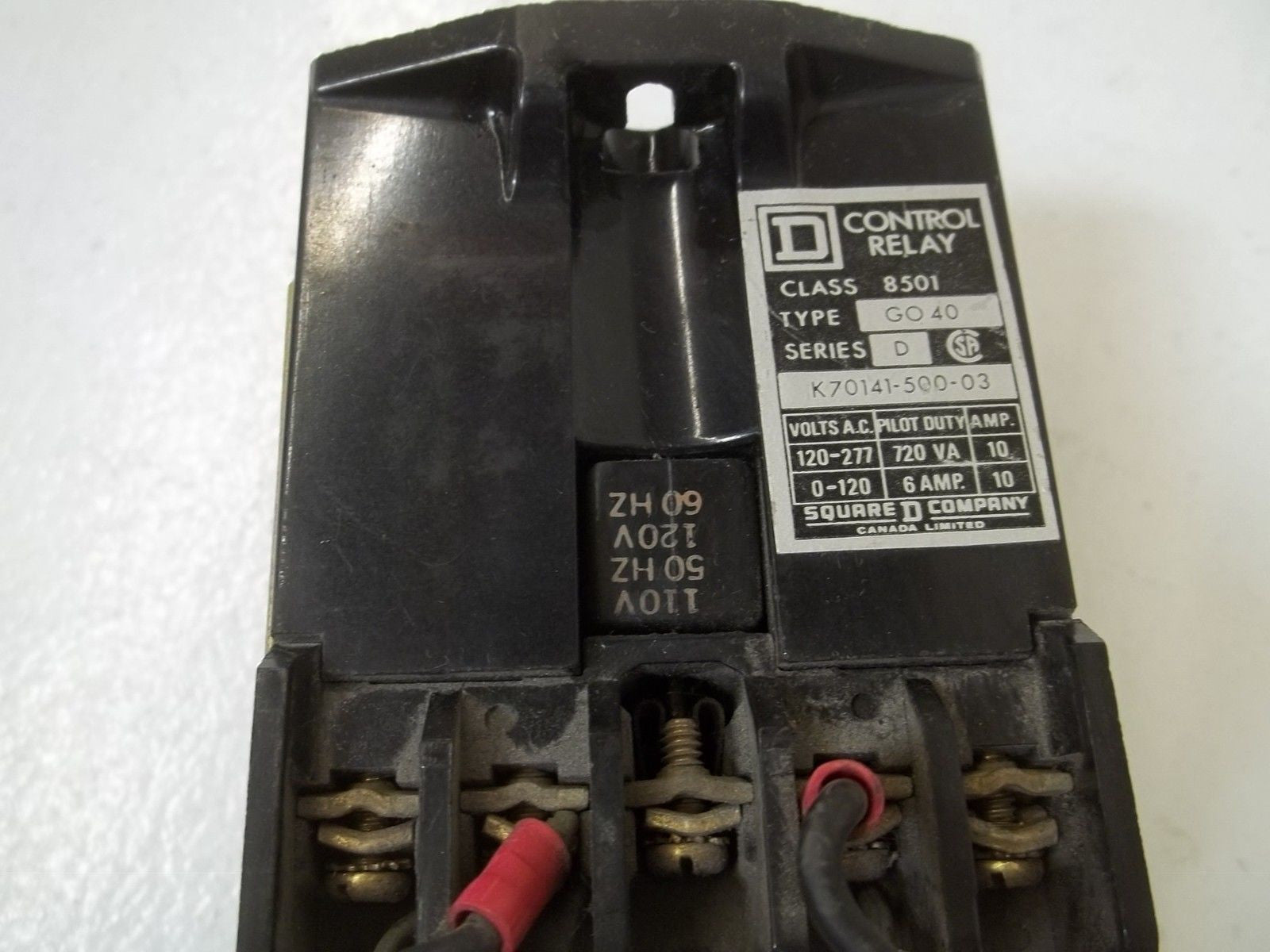 SQUARE D 8501-GO40 SER.D 120V CONTROL RELAY *USED*