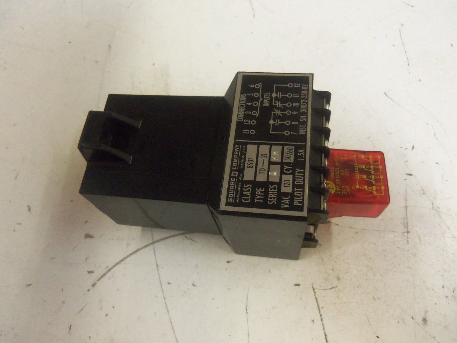 SQUARE D 8501-T0-21 PILOT DUTY RELAY *NEW NO BOX*