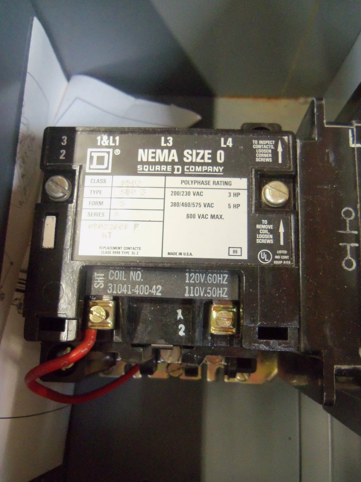 SQUARE D 8502-SBA3 SERIES A *USED*