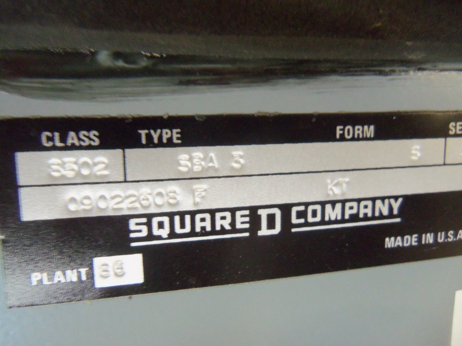 SQUARE D 8502-SBA3 SERIES A *USED*