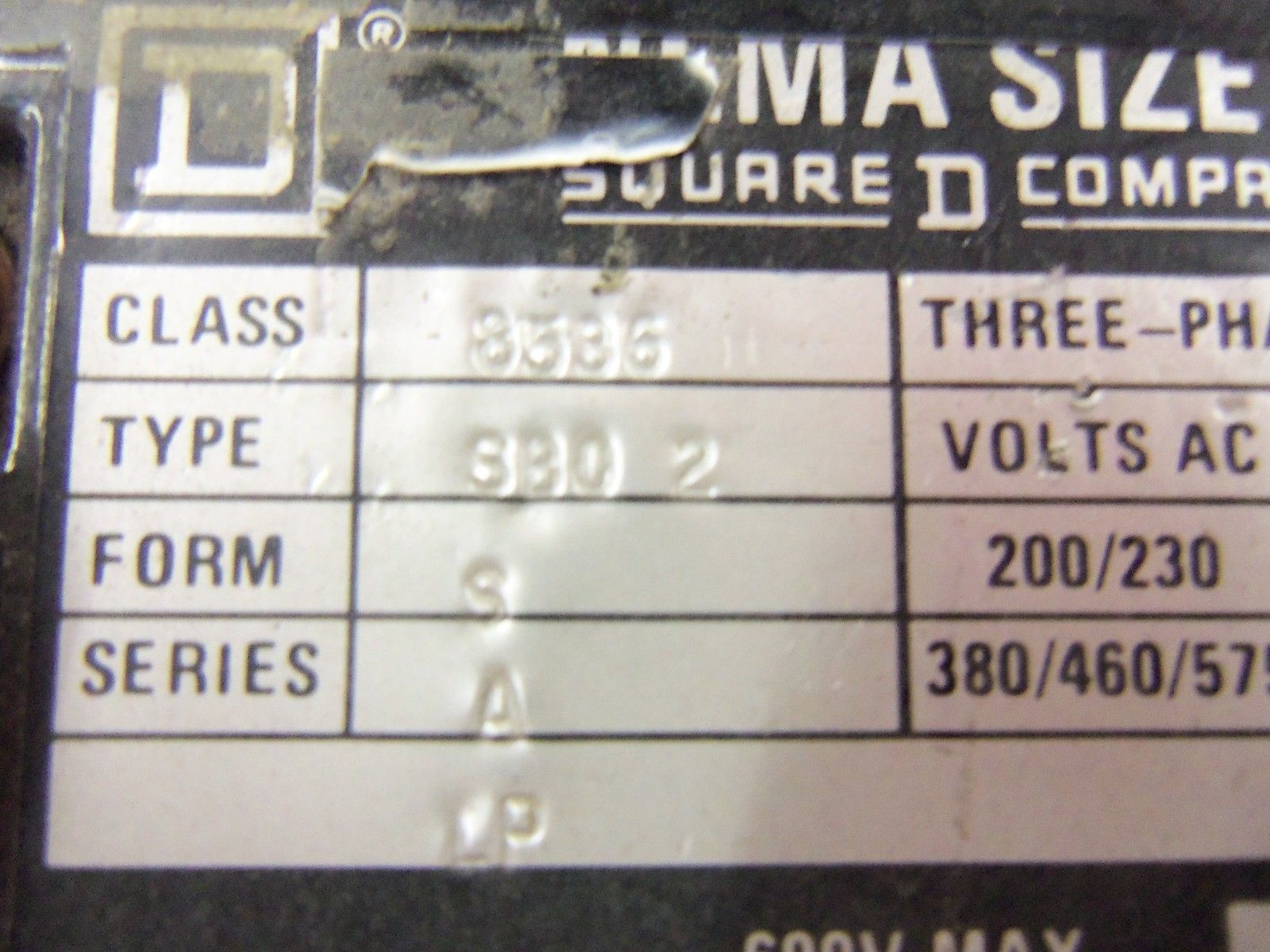 SQUARE D 8536-SBO2 *USED*