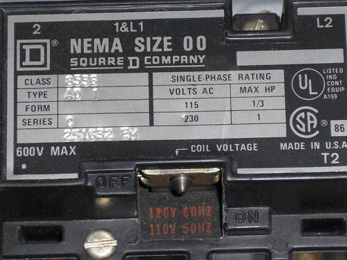 SQUARE D 8536-AO1 *NEW NO BOX*