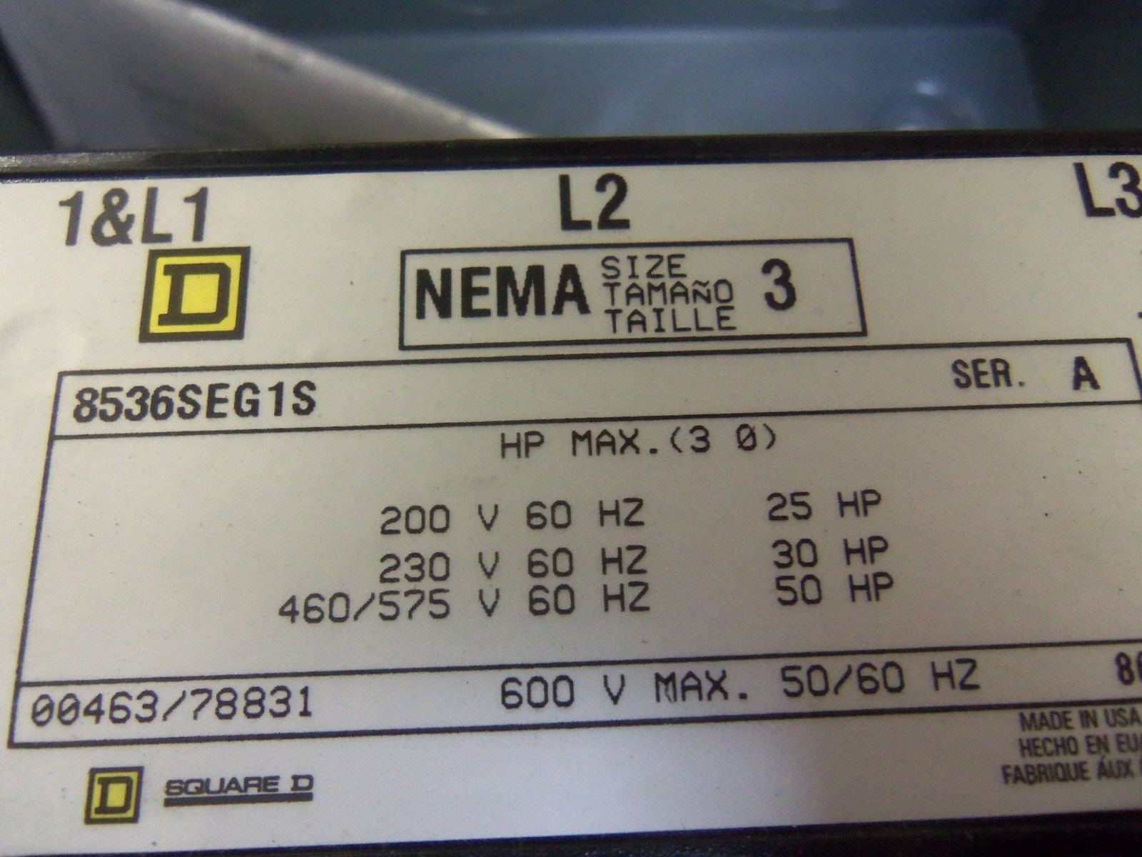 SQUARE D 8536-SEG1S *NEW NO BOX*