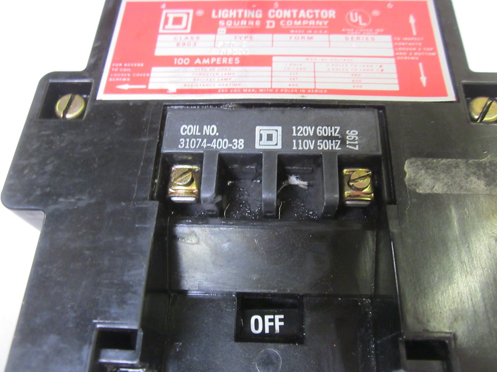 SQUARE D 8903-S00-2 SER A CONTACTOR 100A 600V *USED*