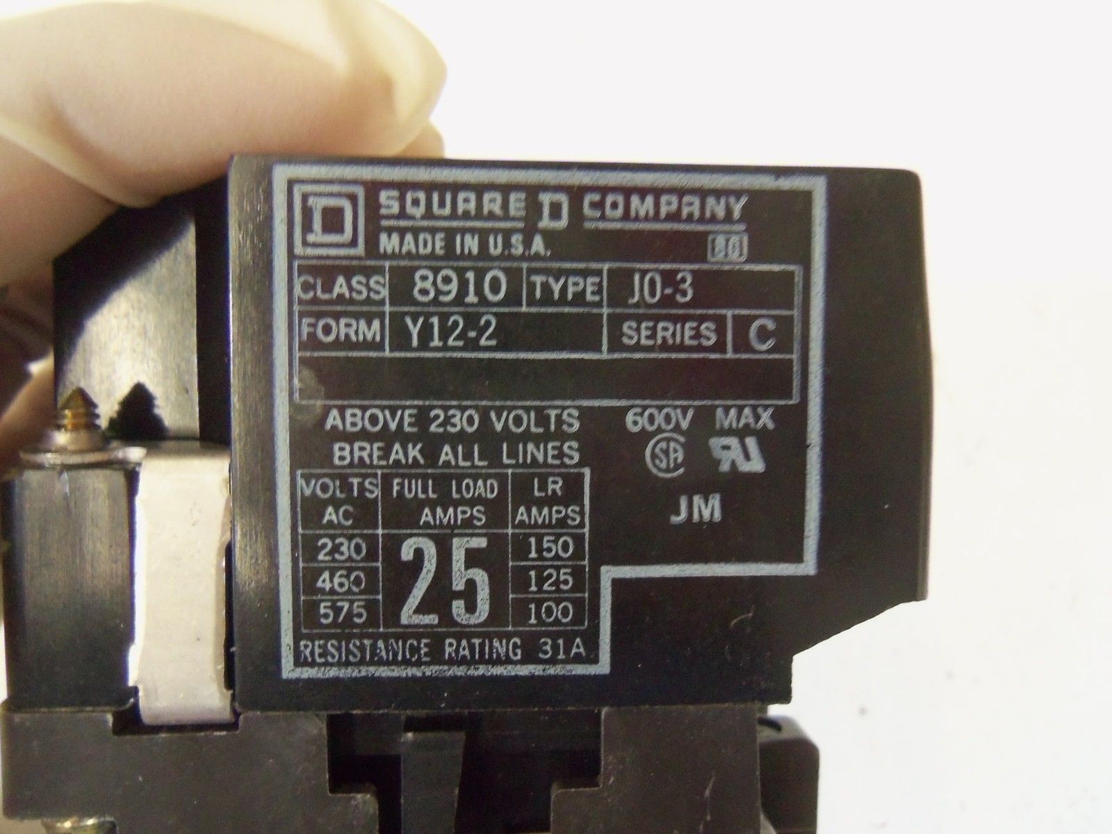 SQUARE D 8910-J0-3 *USED*