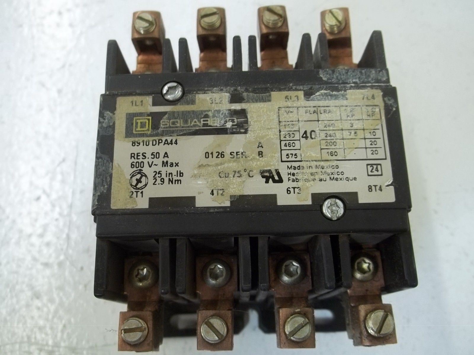 SQUARE D 8910DPA44 120V *USED*