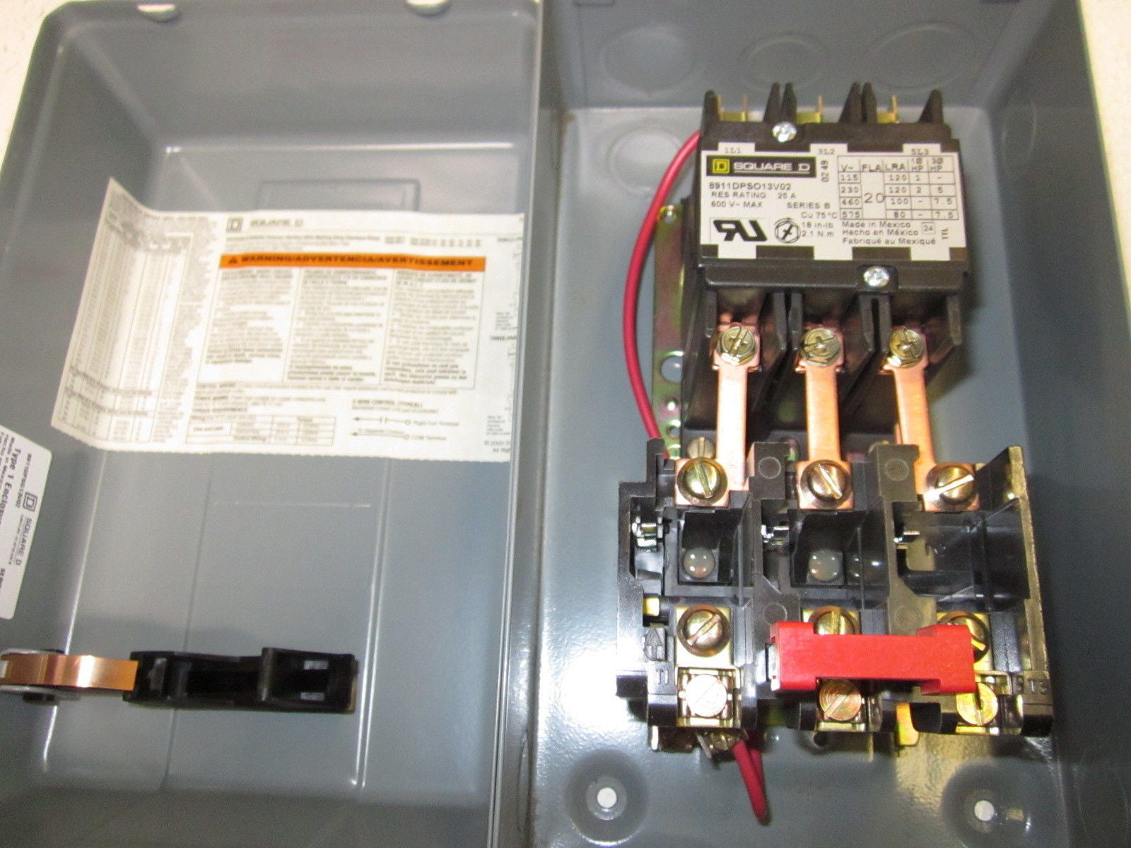 SQUARE D 8911DPSG13V02 SER.B STARTER 3 POLE NEMA 1 ENCLOSURE *NEW NO BOX*