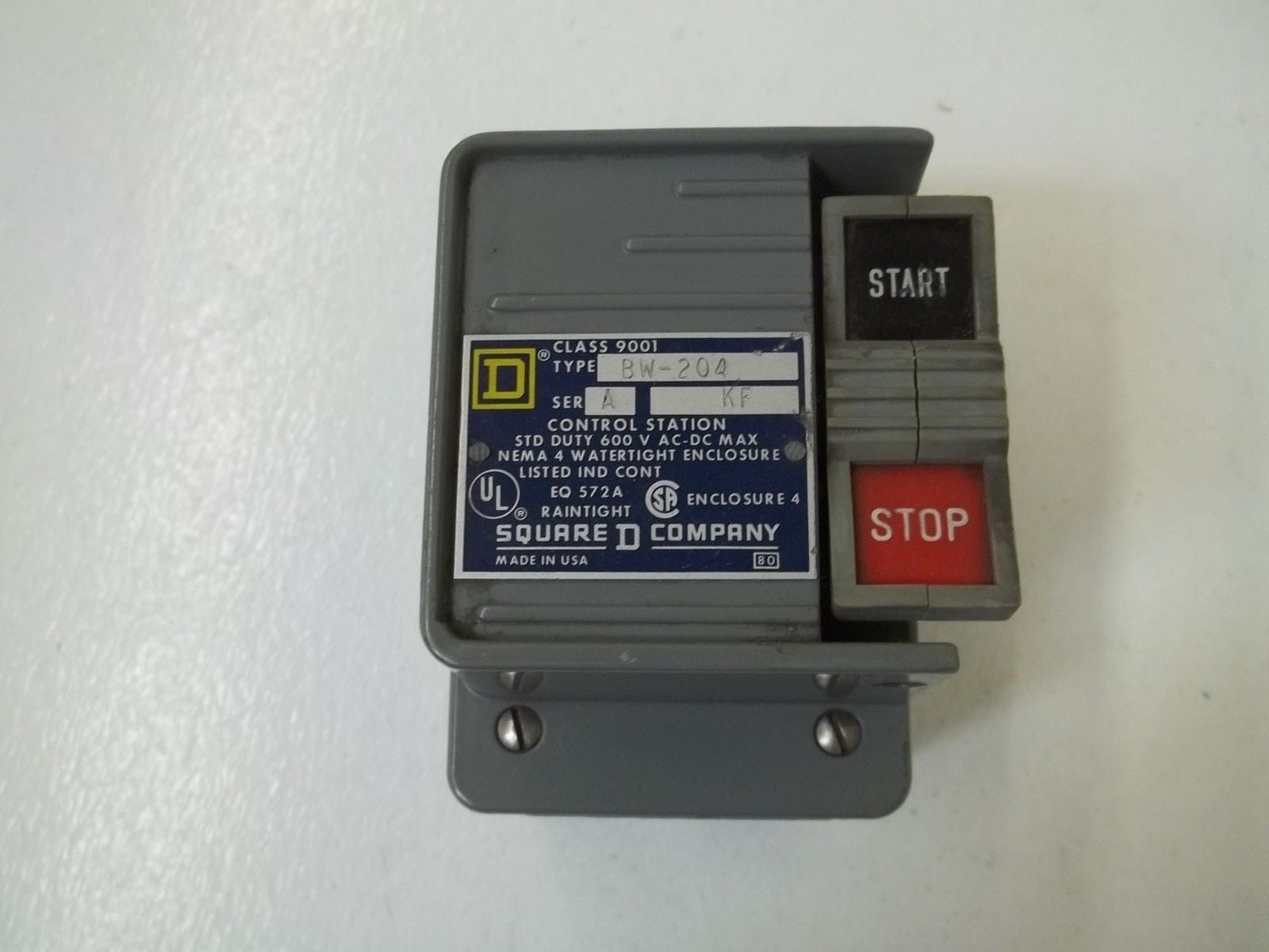SQUARE D 9001-BW-204 SER.A *USED*