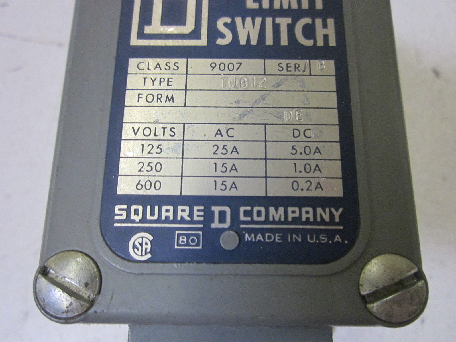 SQUARE D 9007-TUB12 *NEW OUT OF  A BOX*