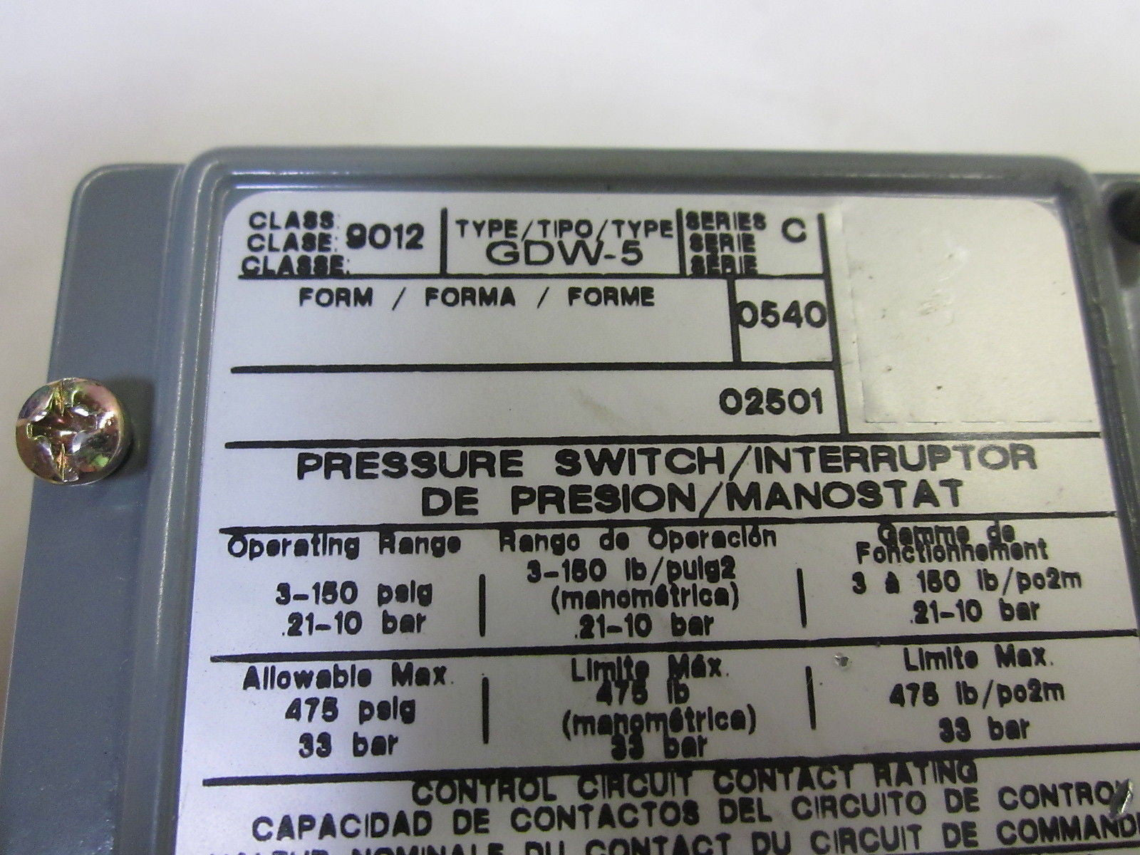SQUARE D 9012-GDW-5 SER.C *NEW NO BOX*