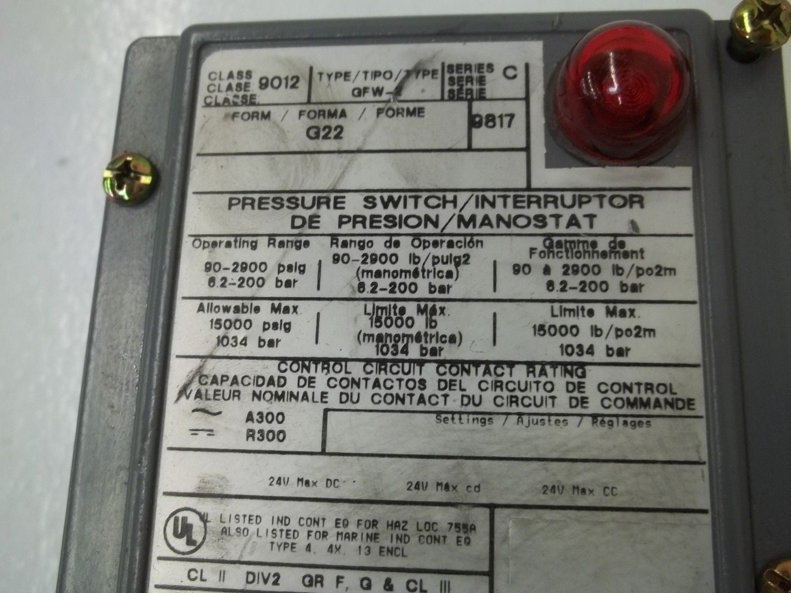 SQUARE D 9012-GFW-2 SER.C *USED*