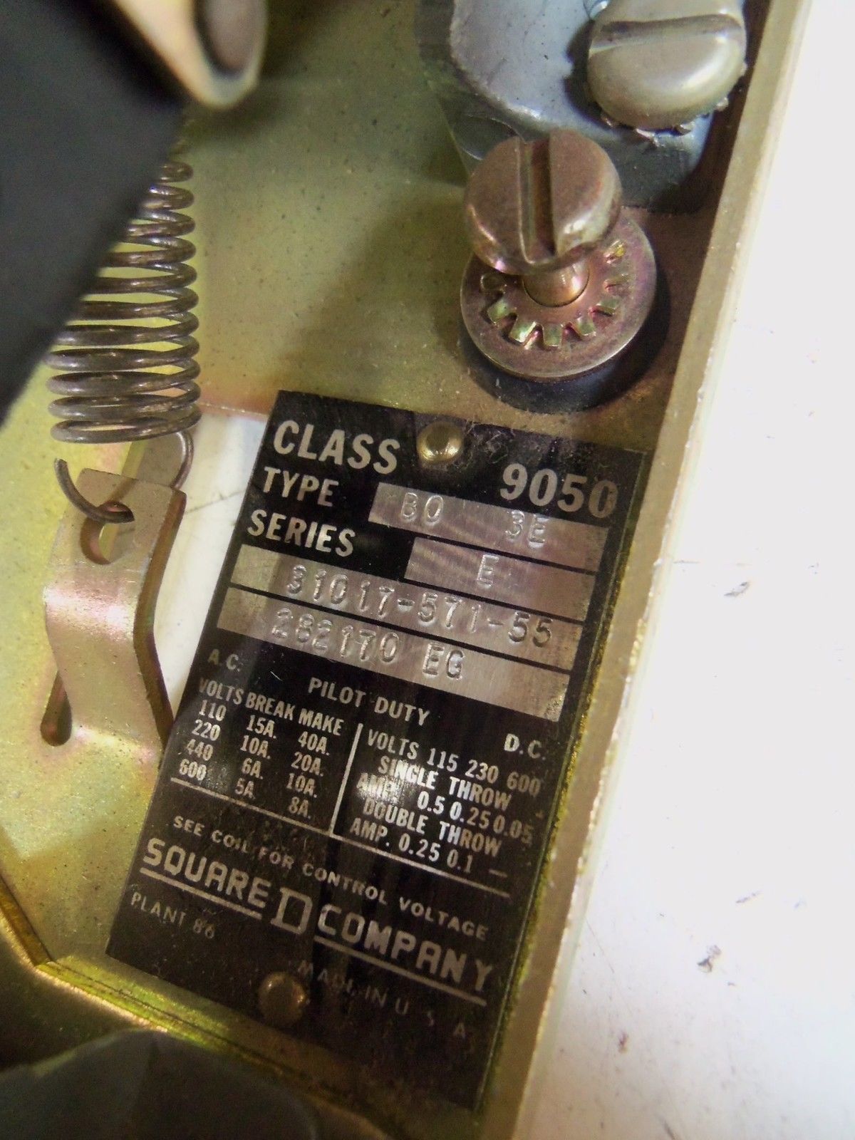 SQUARE D 9050-B0-3E *USED*