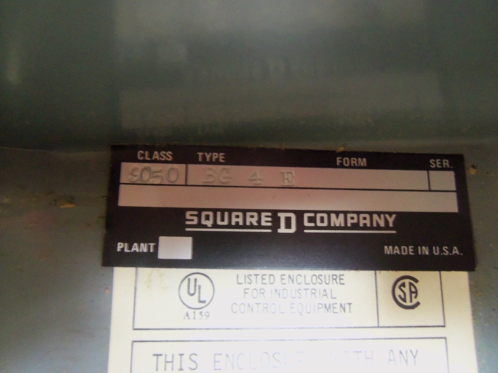 SQUARE D 9050-BG4E *NEW NO BOX*