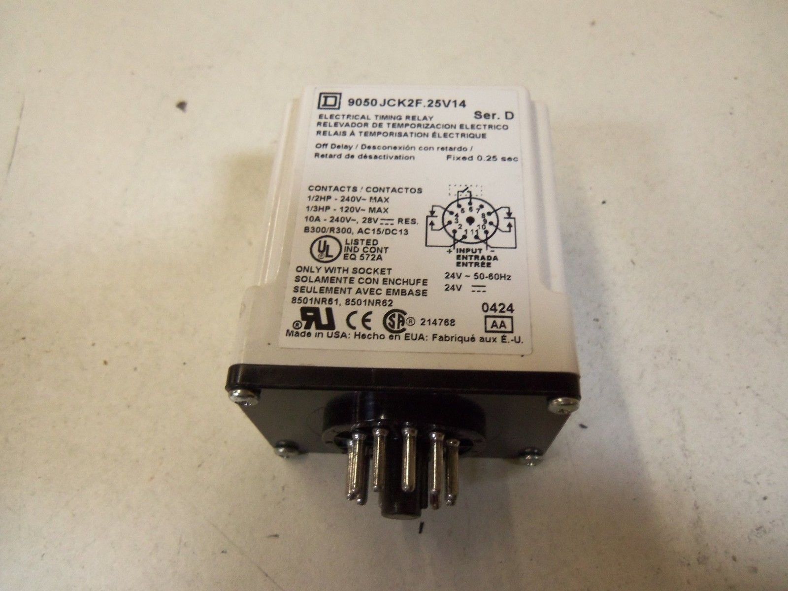 SQUARE D 9050JCK2F.25V14 *USED*