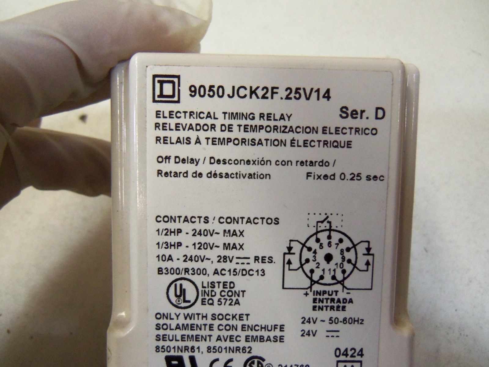 SQUARE D 9050JCK2F.25V14 *USED*