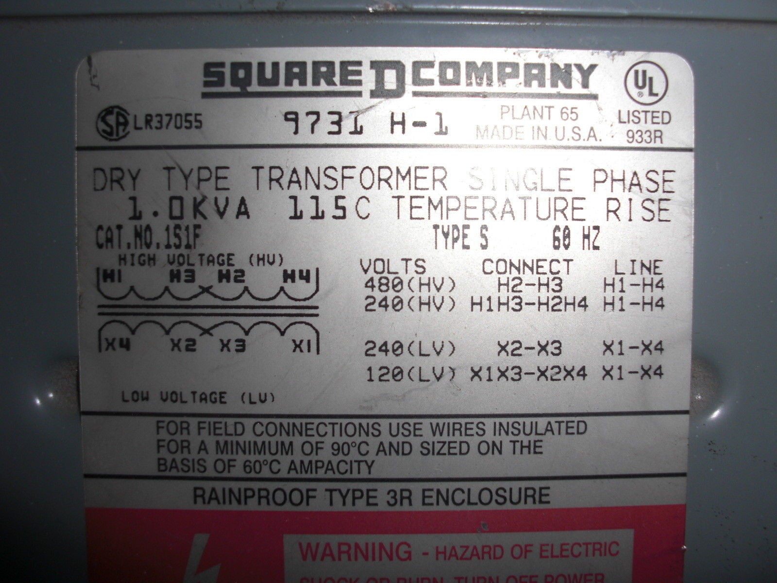 SQUARE D 9731-H-1 *USED*