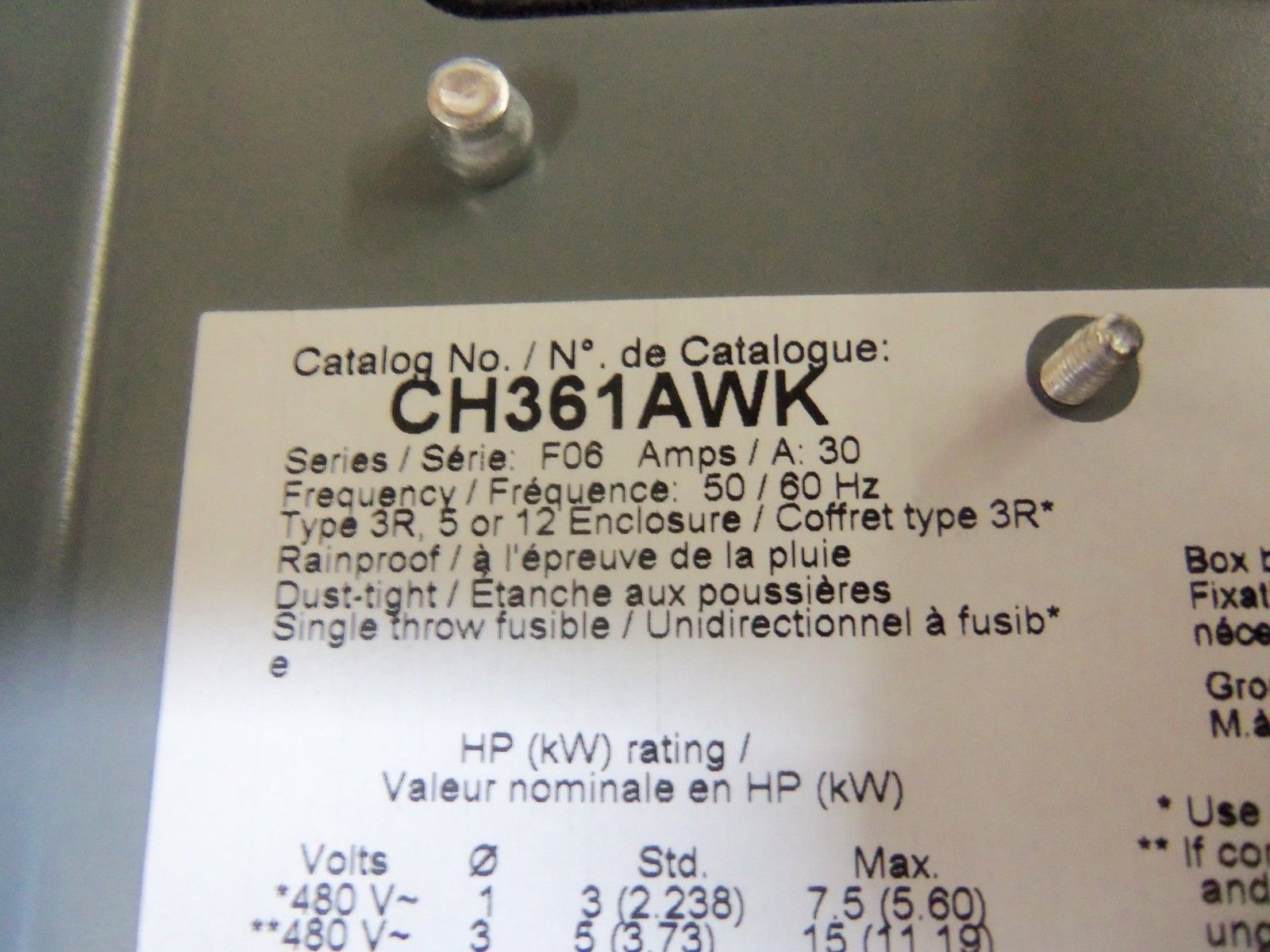 SQUARE D CH361AWK *NEW IN BOX*