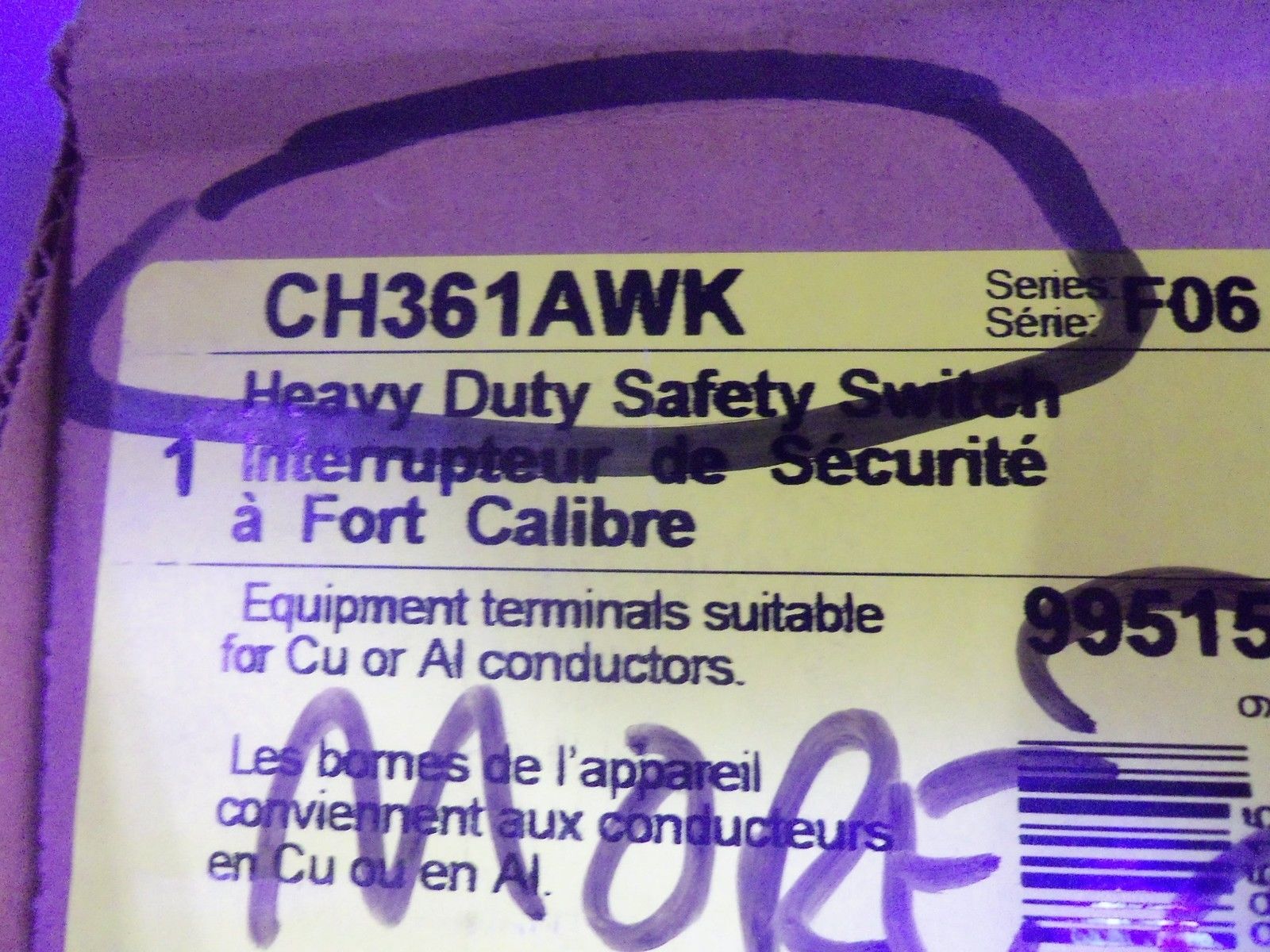 SQUARE D CH361AWK *NEW IN BOX*