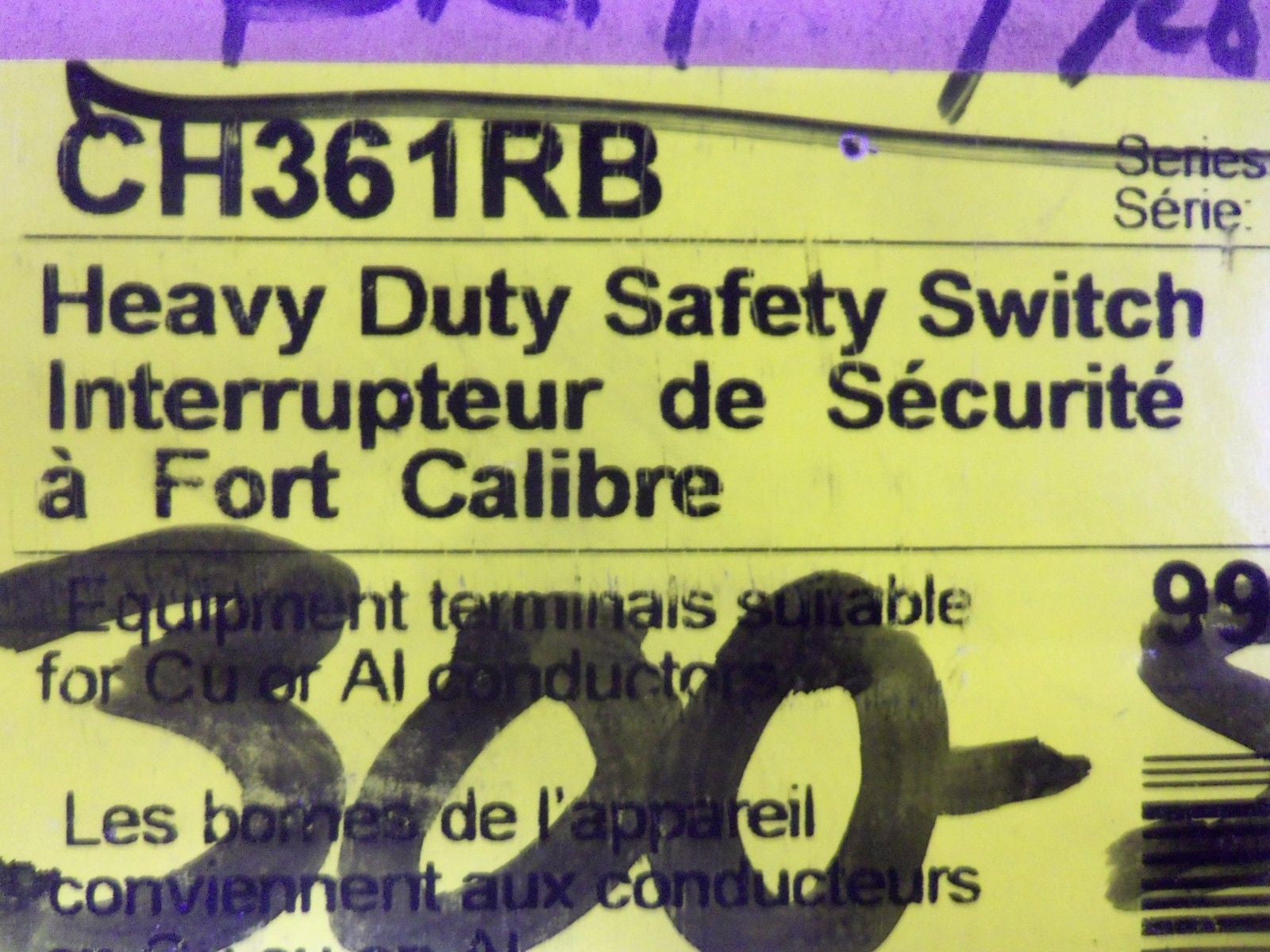 SQUARE D CH361RB DISCONNECT SWITCH *NEW IN BOX*