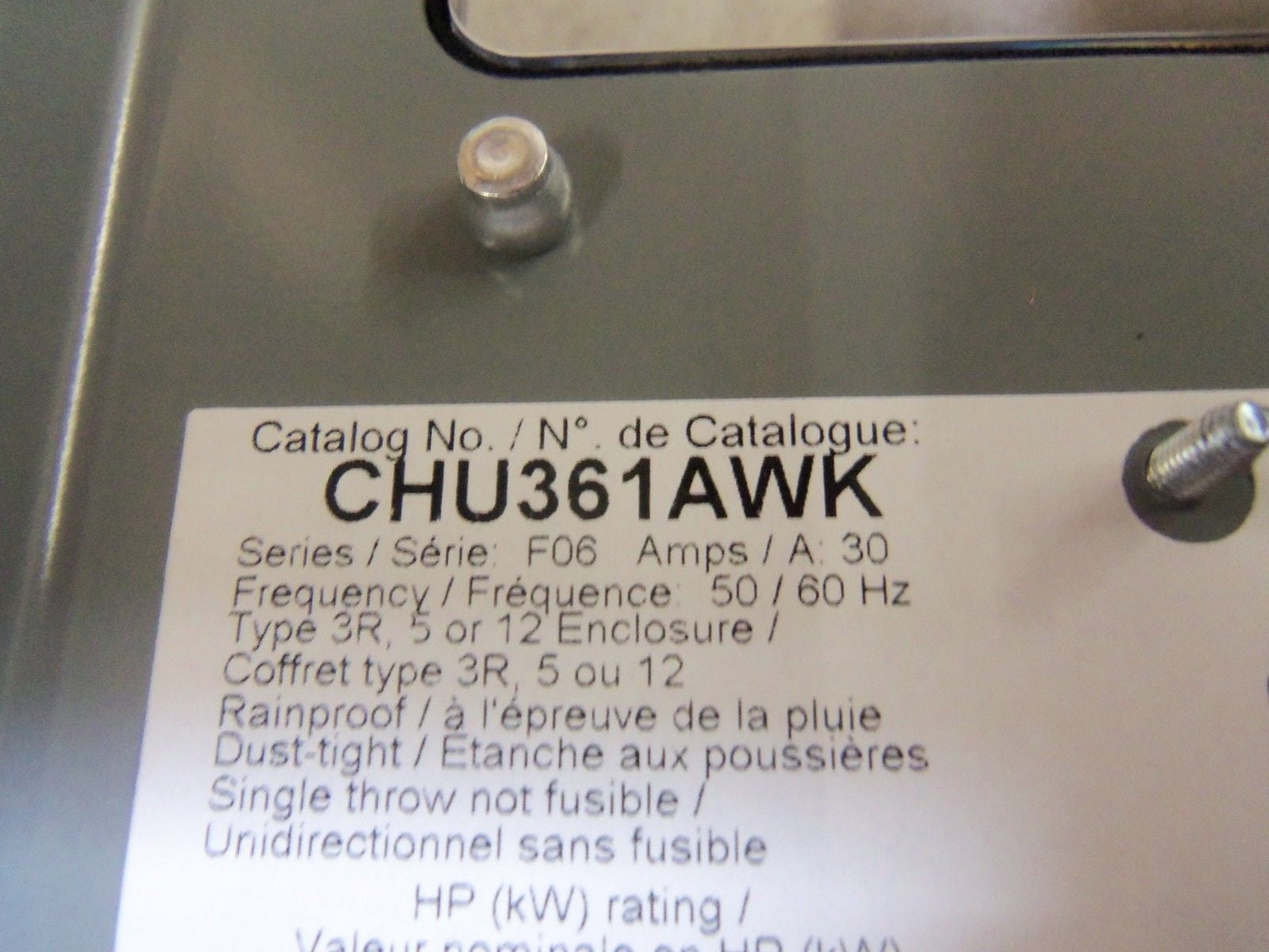 SQUARE D CHU361AWK SAFETY SWITCH *NEW IN BOX*