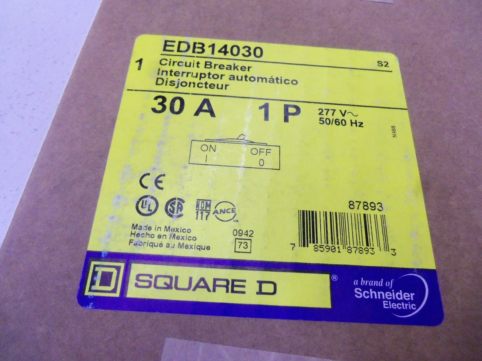 SQUARE D CIRCUIT BREAKER EDB14030 *FACTORY SEALED*
