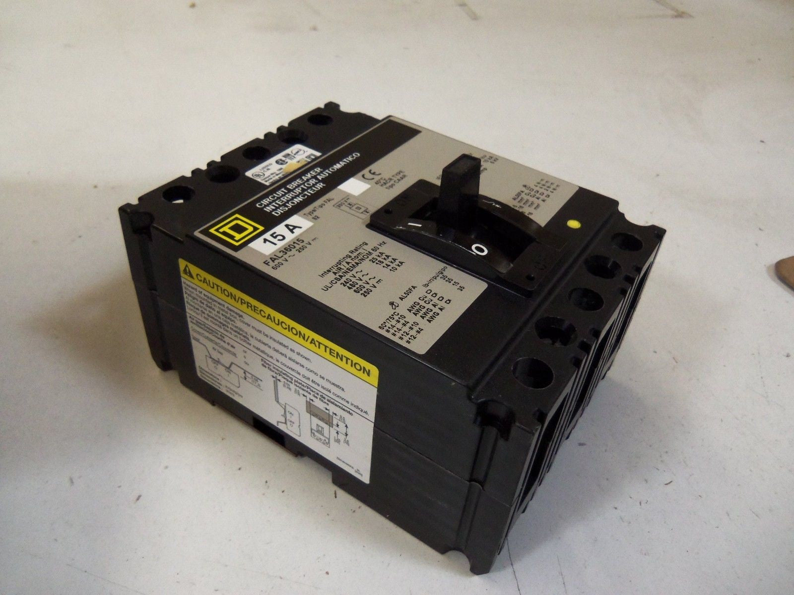 SQUARE D FAL36015 CIRCUIT BREAKER 15A (GREY) *NEW IN BOX*