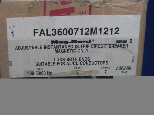 SQUARE D FAL3600712M1212 CIRCUIT BREAKER 7A *NEW IN BOX*