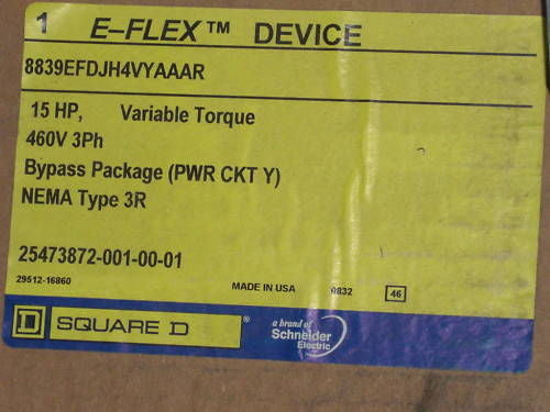 SQUARE D E-FLEX DEVICE 8839EFDJH4VYAAAR ADJ SPEED DRIVE