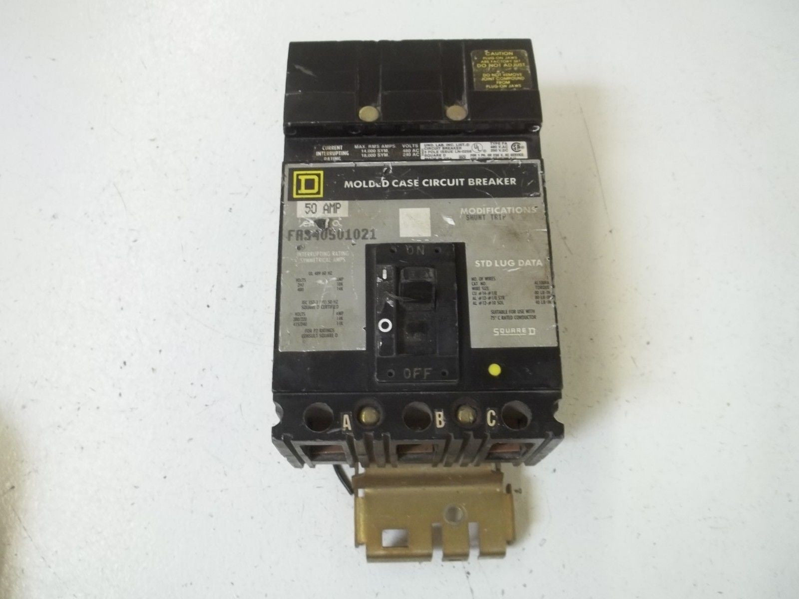 SQUARE D FA340501021 CIRCUIT BREAKER *USED*