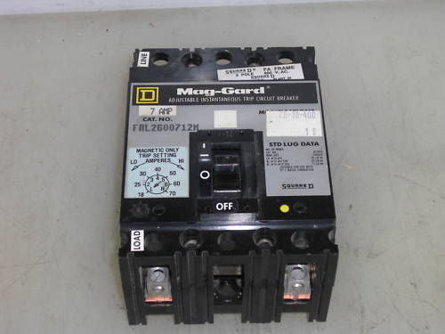 SQUARE D FAL2600712M CIRCUIT BREAKER *USED*