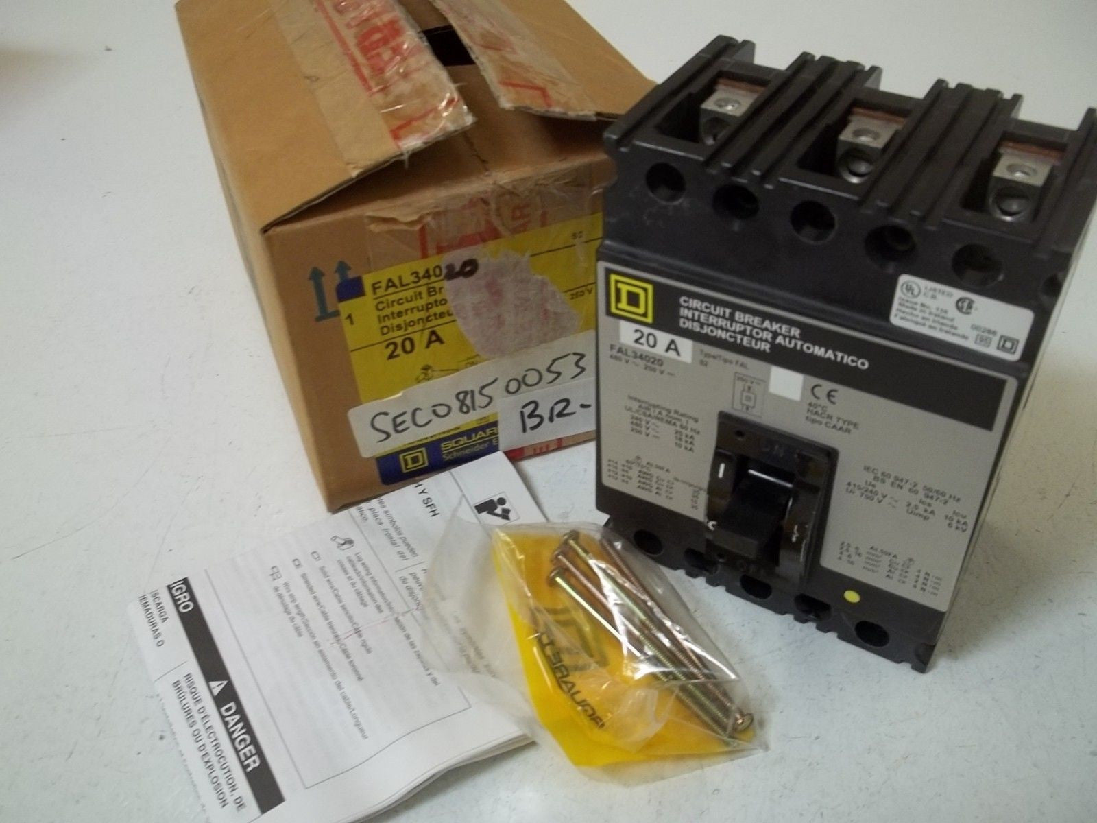 SQUARE D FAL34020 CIRCUIT BREAKER 20A (GREY) *NEW IN BOX*