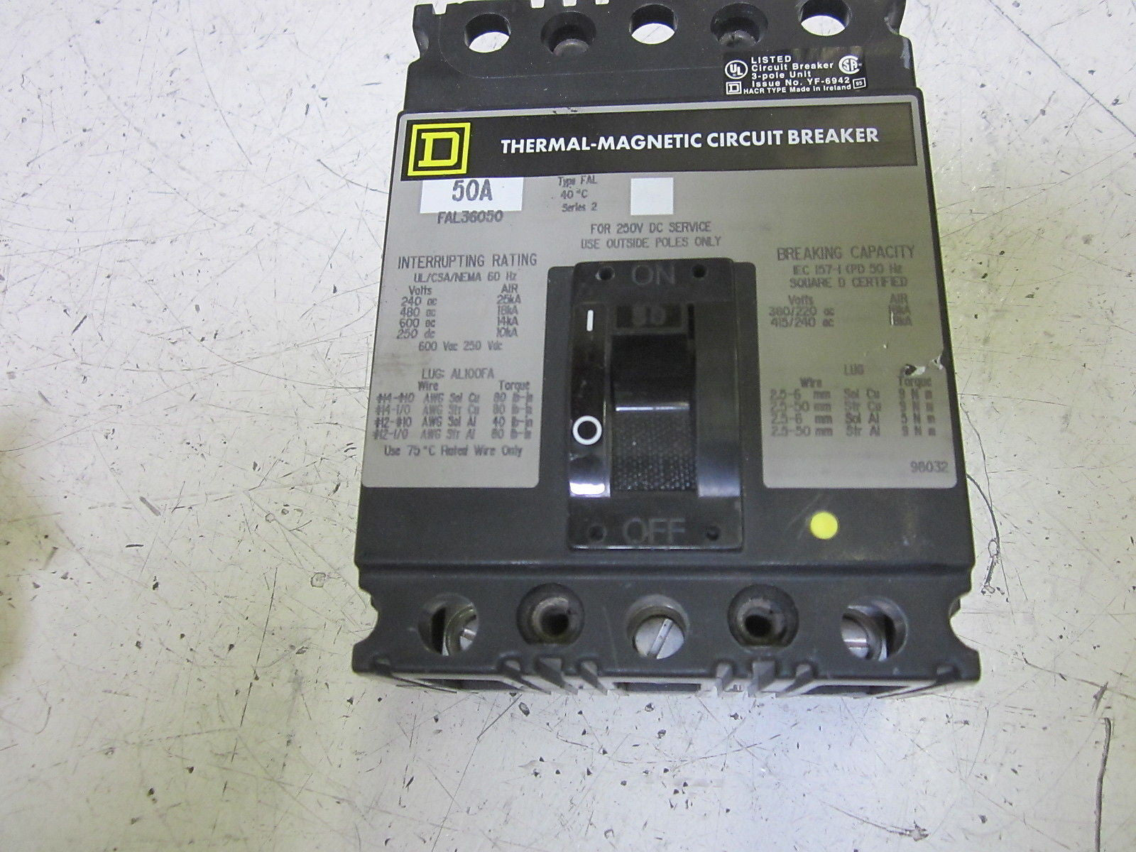 SQUARE D FAL36050 CIRCUIT BREAKER 50A*NEW NO BOX*
