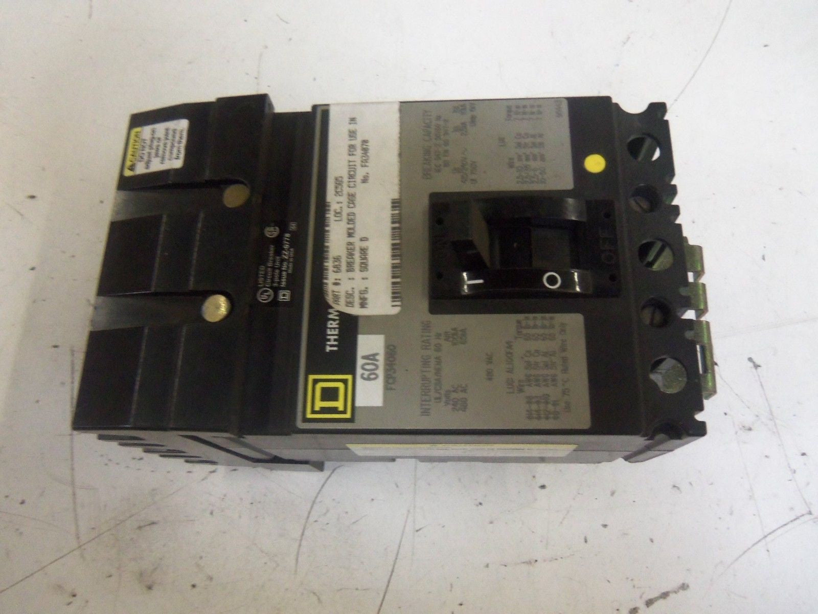 SQUARE D FCP34060 CIRCUIT BREAKER 60A *NEW NO BOX*