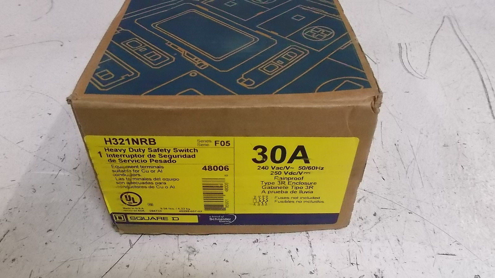 SQUARE D H321NRB SAFETY SWITCH *FACTORY SEALED*