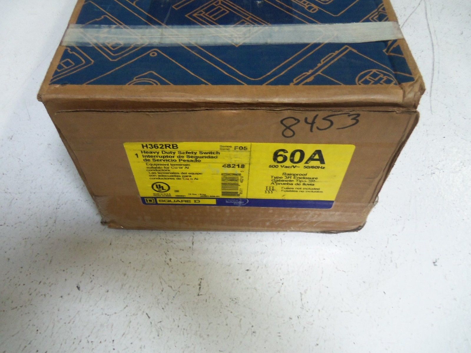 SQUARE D H362RB SAFETY SWITCH * SEALED *
