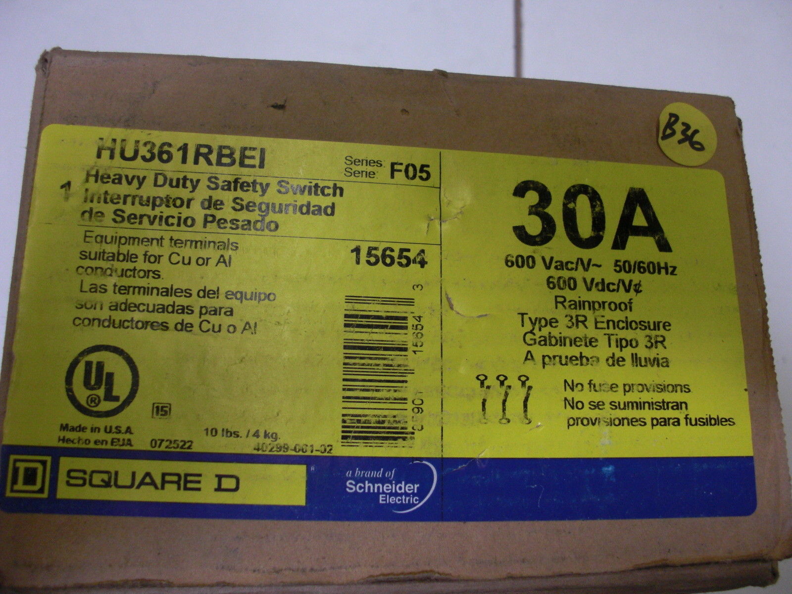 SQUARE D HU361RBEI SER. F05 *NEW IN BOX*