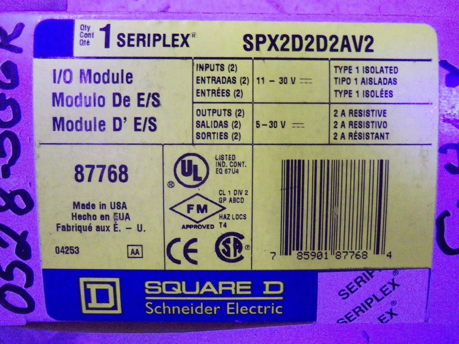 SQUARE D I/O MODULE  SPX2D2D2AV2 *NEW IN BOX*