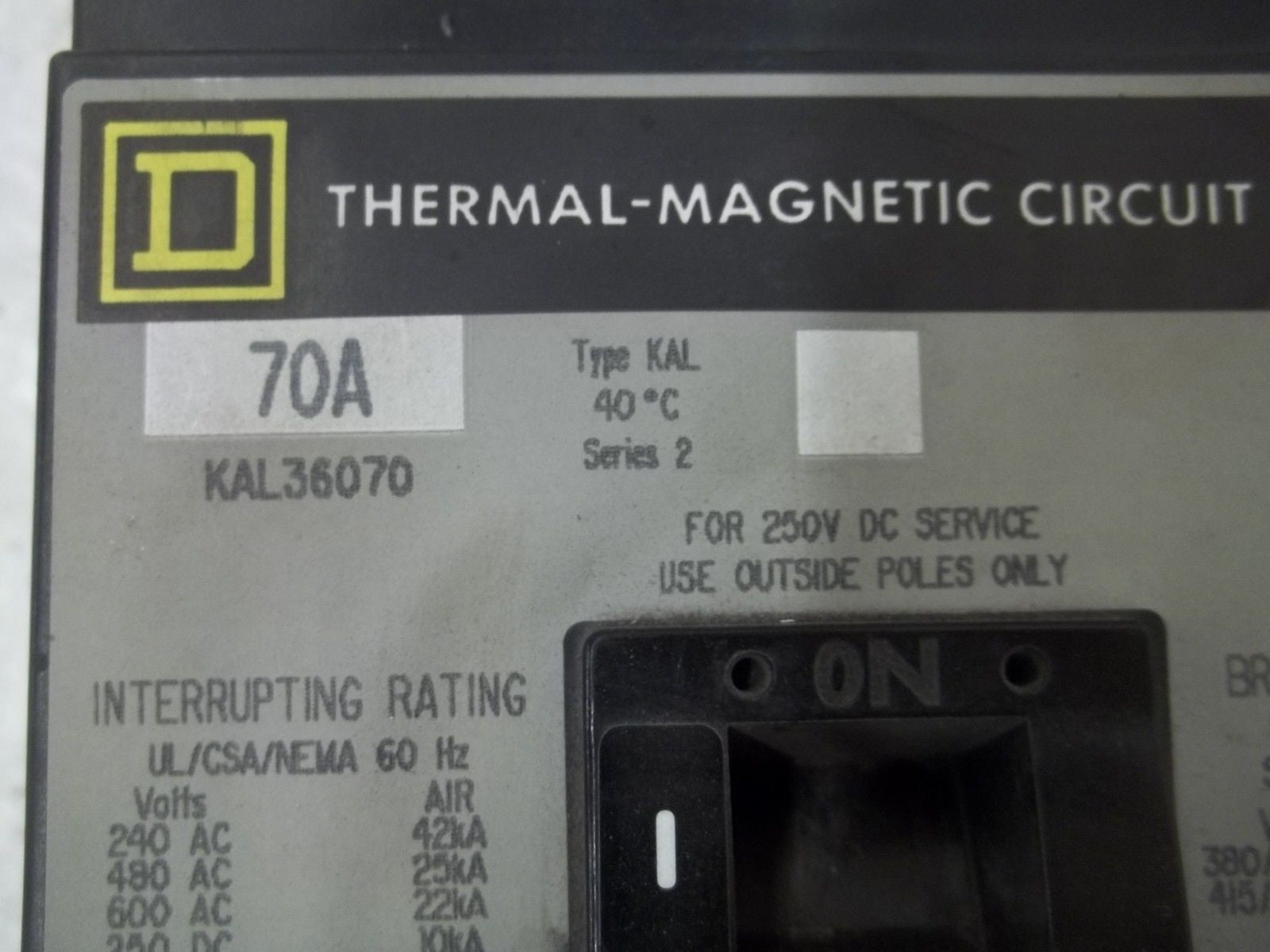 SQUARE D KAL36070 CIRCUIT BREAKER *NEW NO BOX*