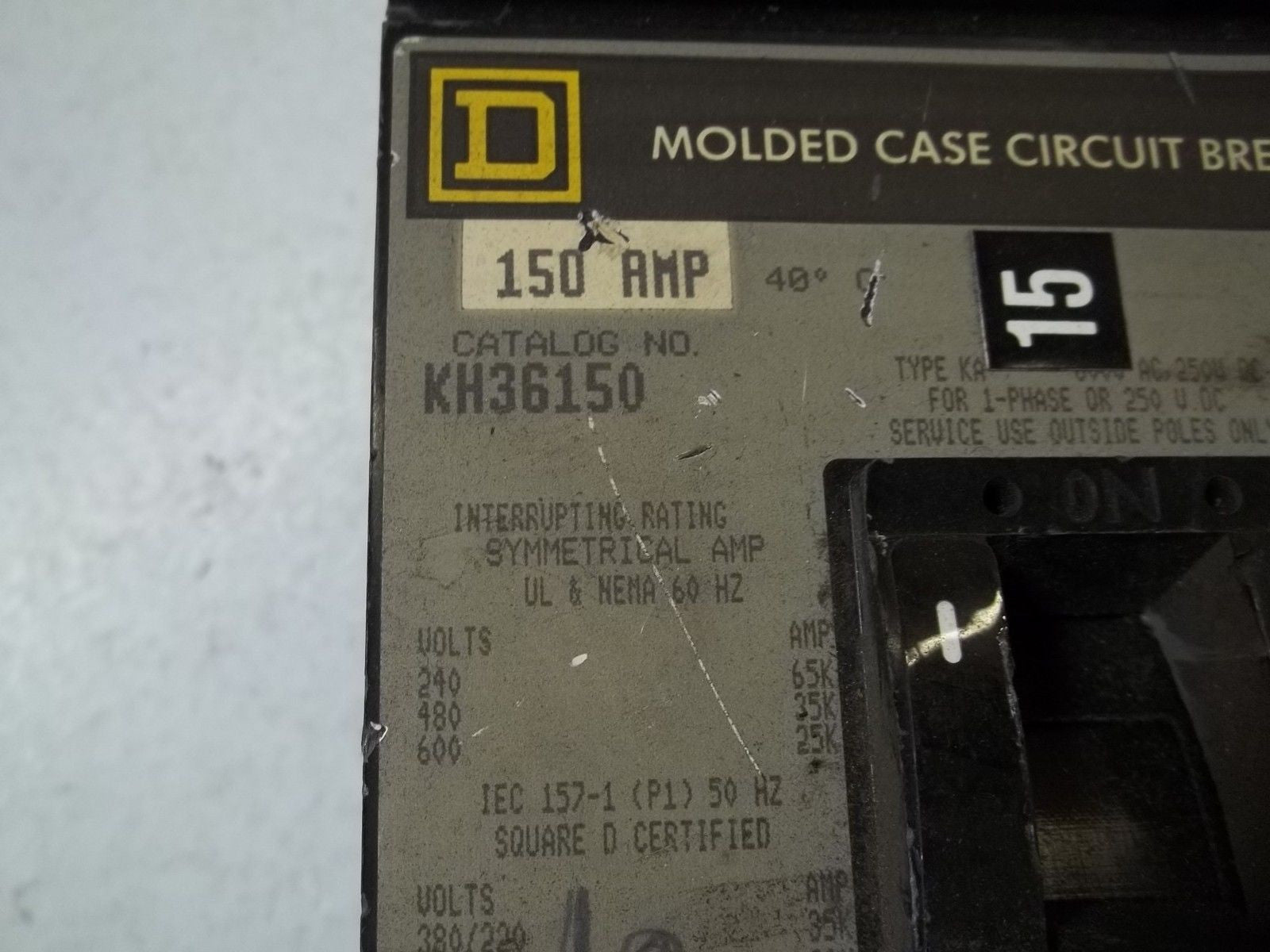 SQUARE D KH36150 CIRCUIT BREAKER *USED*