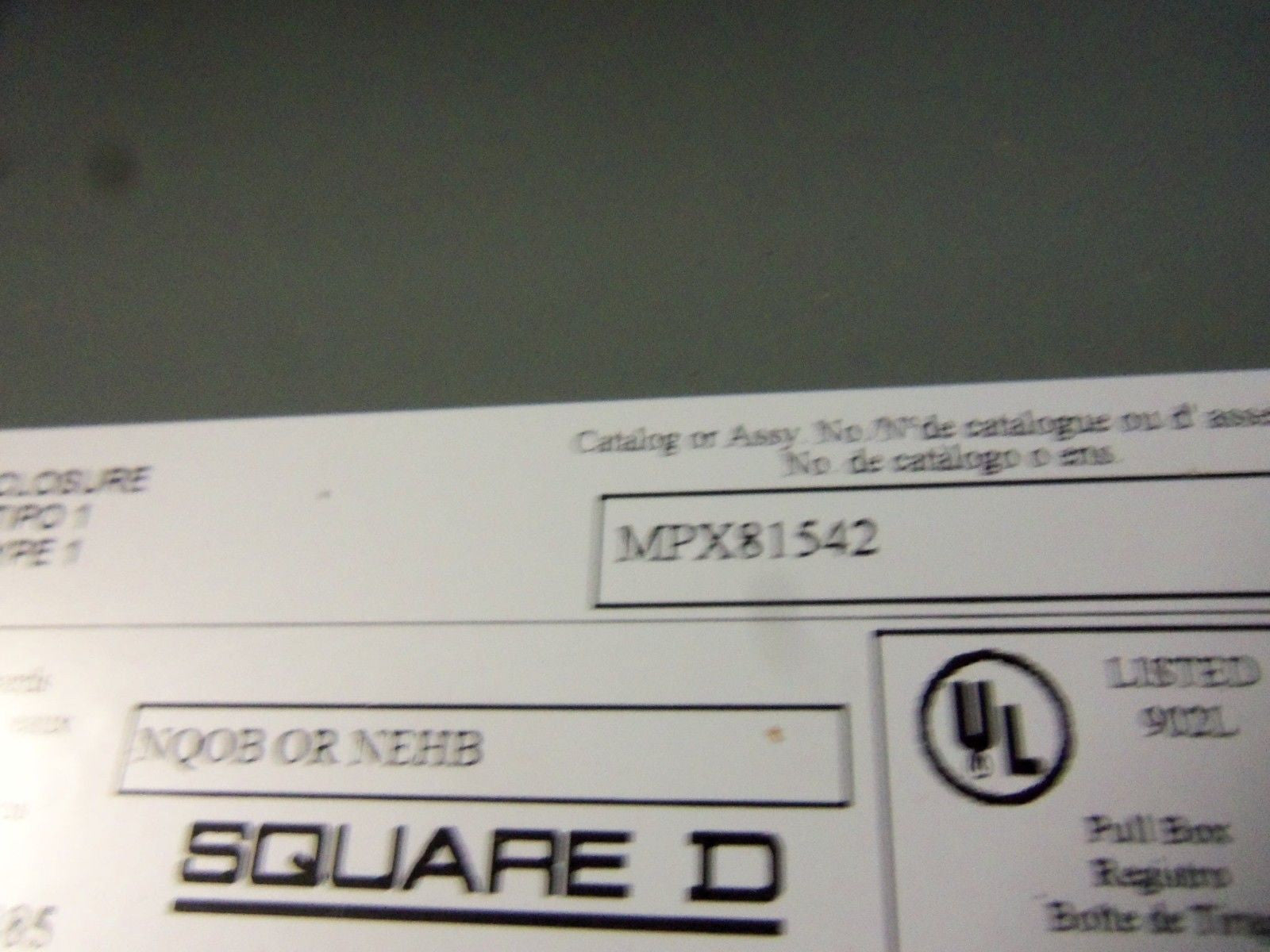 SQUARE D MPX81542 PANELBOARD PULL BOX *NEW IN BOX*