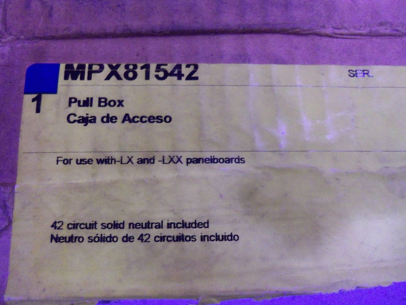 SQUARE D MPX81542 PANELBOARD PULL BOX *NEW IN BOX*