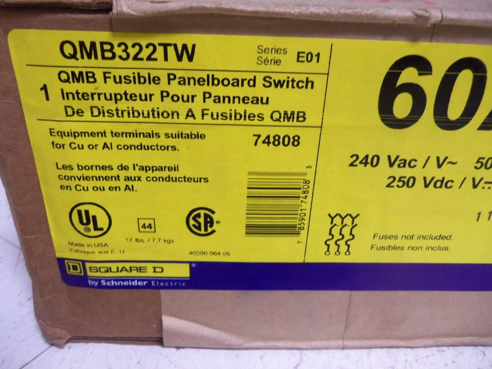 SQUARE D QMB322TW SAFETY SWITCH *SEALED*