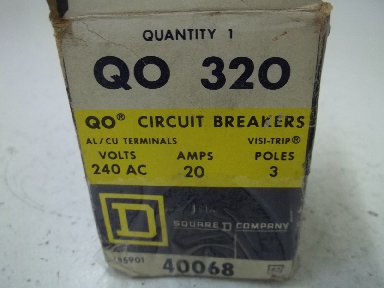 SQUARE D QO320 CIRCUIT BREAKER 20A *NEW IN BOX*