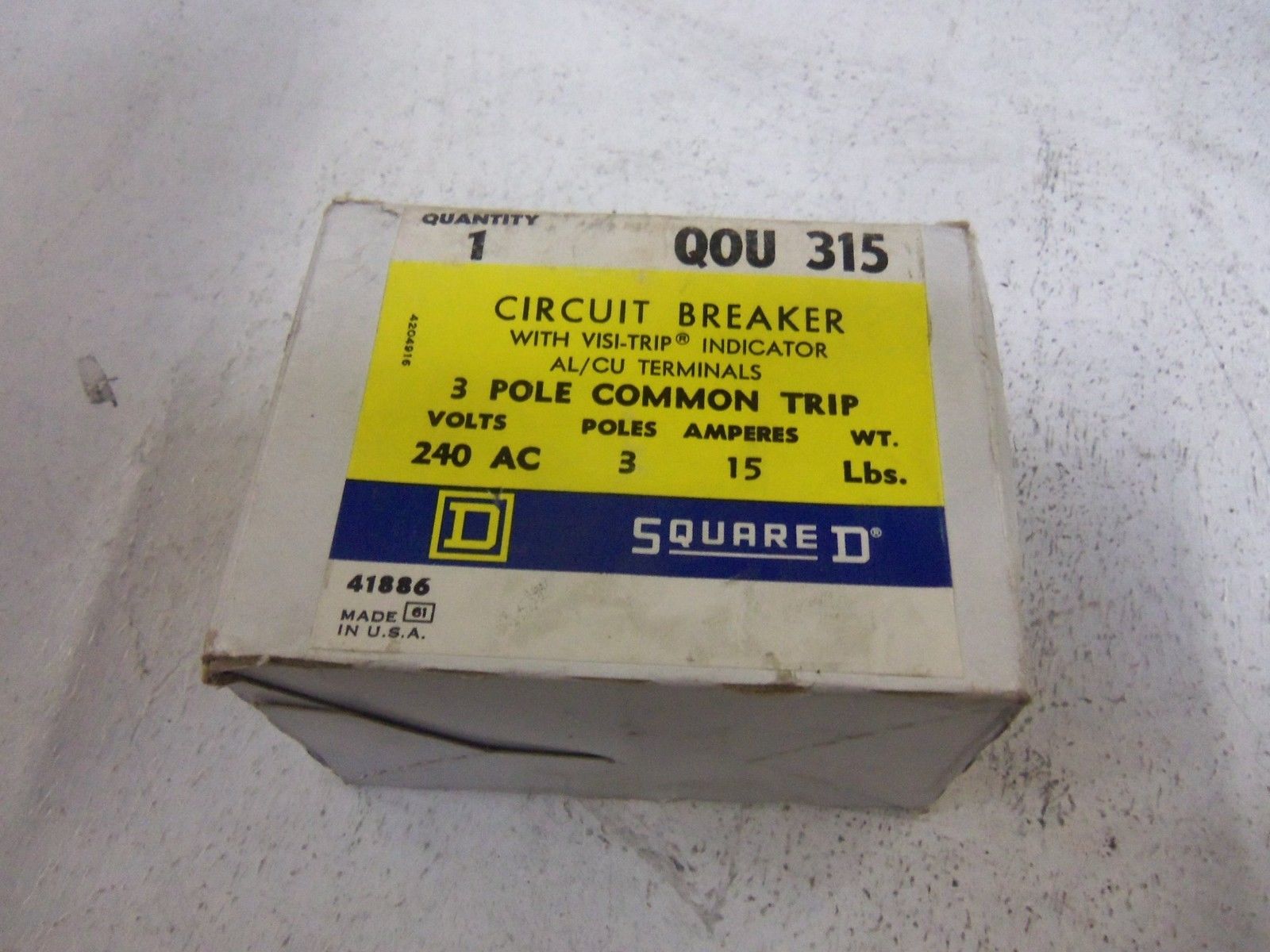 SQUARE D QOU315 CIRCUIT BREAKER *NEW IN BOX*