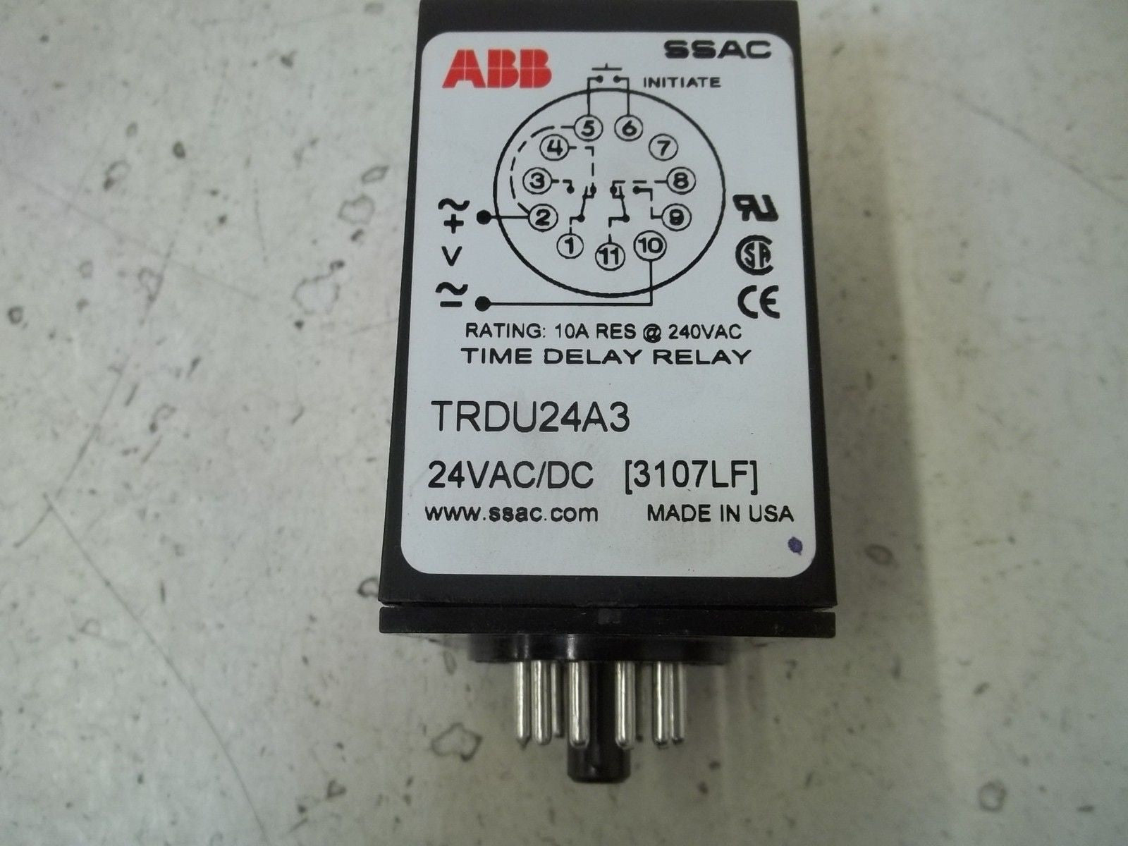 SSAC TRUD24A3 TIME DELAY RELAY 24VAC/DC  *NEW IN BOX*