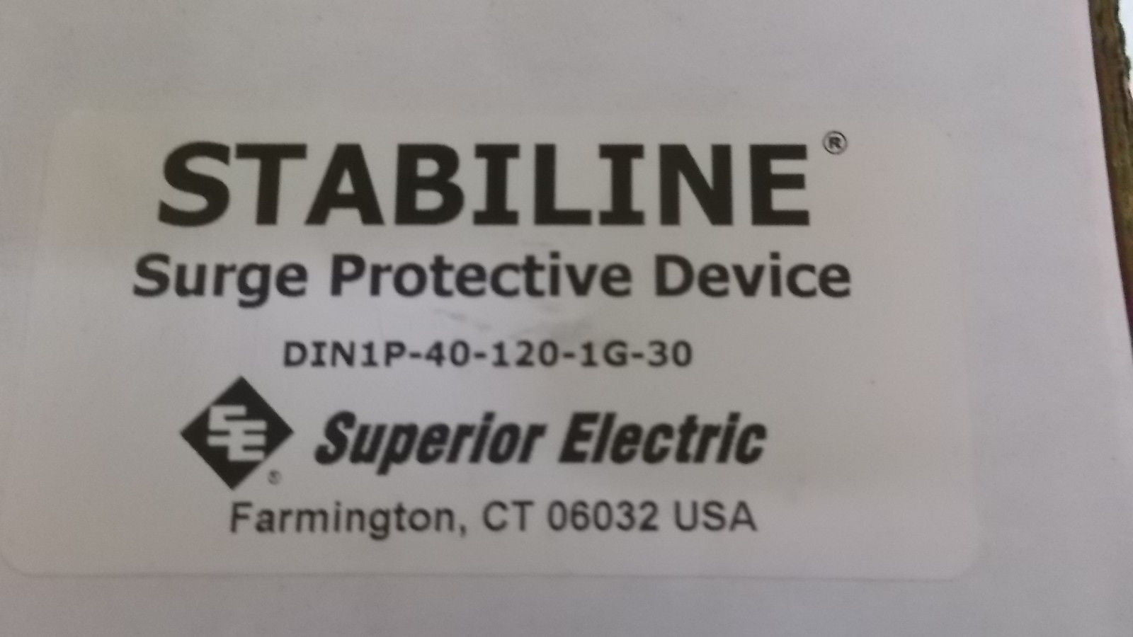 STABILINE DIN1P-40-120-1G-30 SURGE SUPPRESSOR *NEW IN BOX*