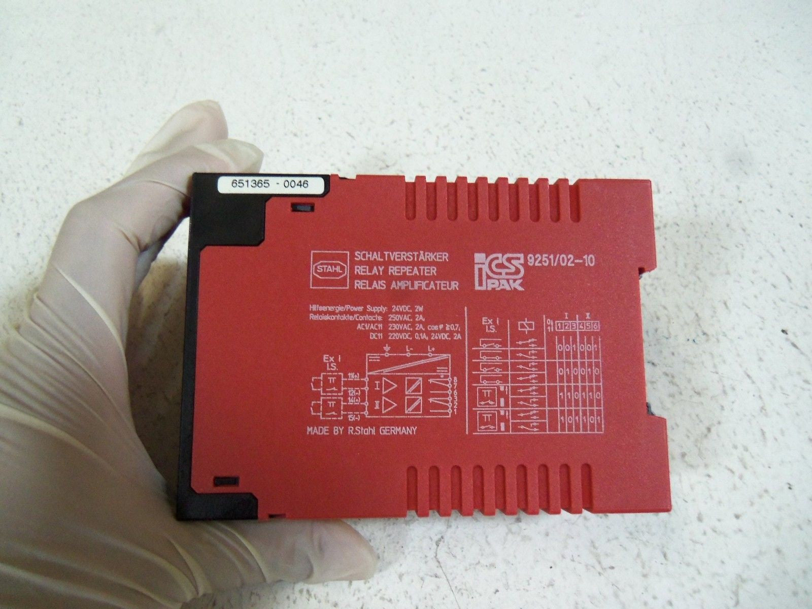 STAHL RELAY REPEATER 9251/02-10 *USED*