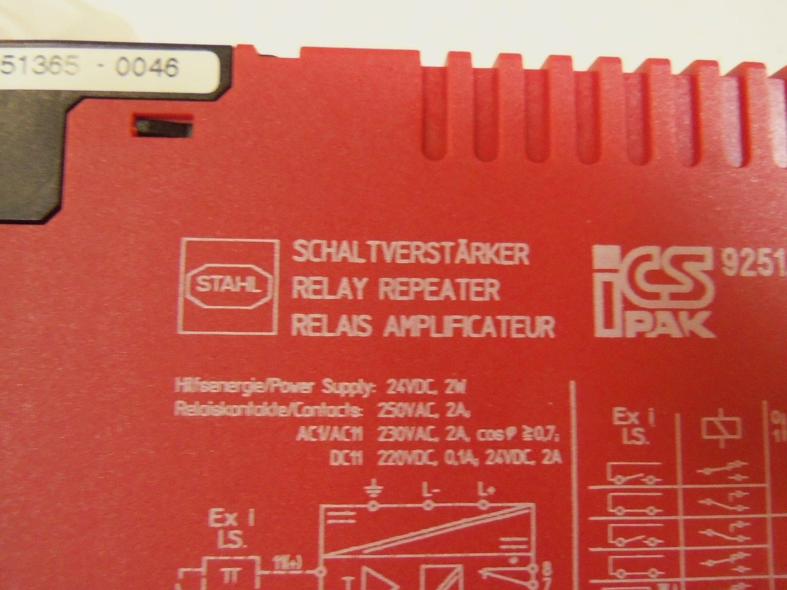 STAHL RELAY REPEATER 9251/02-10 *USED*