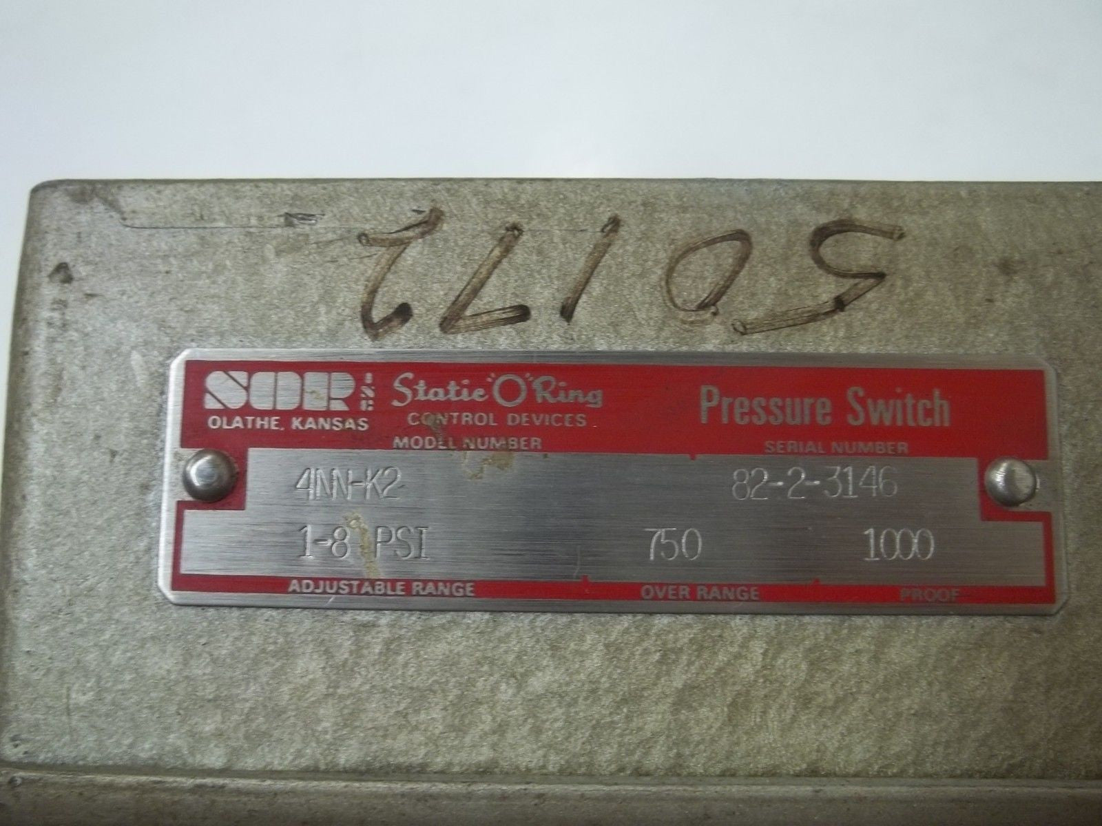 SOR 4NN-K2 PRESSURE SWITCH *USED*